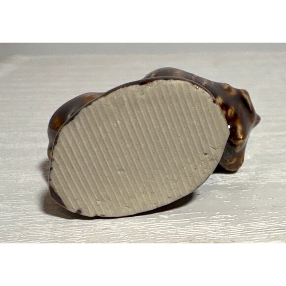 Vintage Wade England Buffalo Figurine Brown Glazed Ceramic Miniature Collectible - Picture 4 of 5